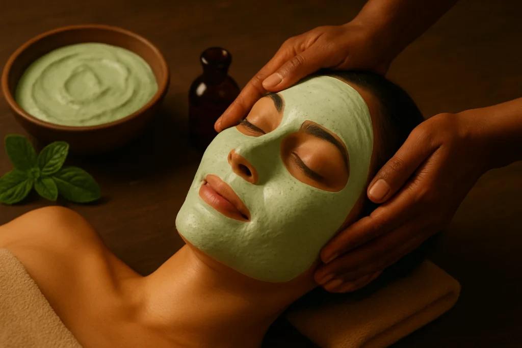 Herbal Facial Treatment Scene